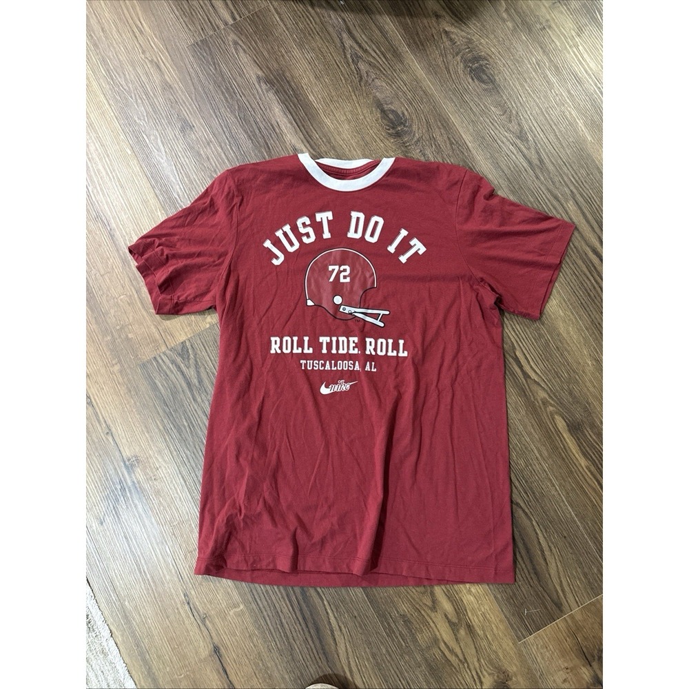 NIKE MENS Alabama Crimson Tide "JUST DO IT" FOOTBALL SHIRT Size Large